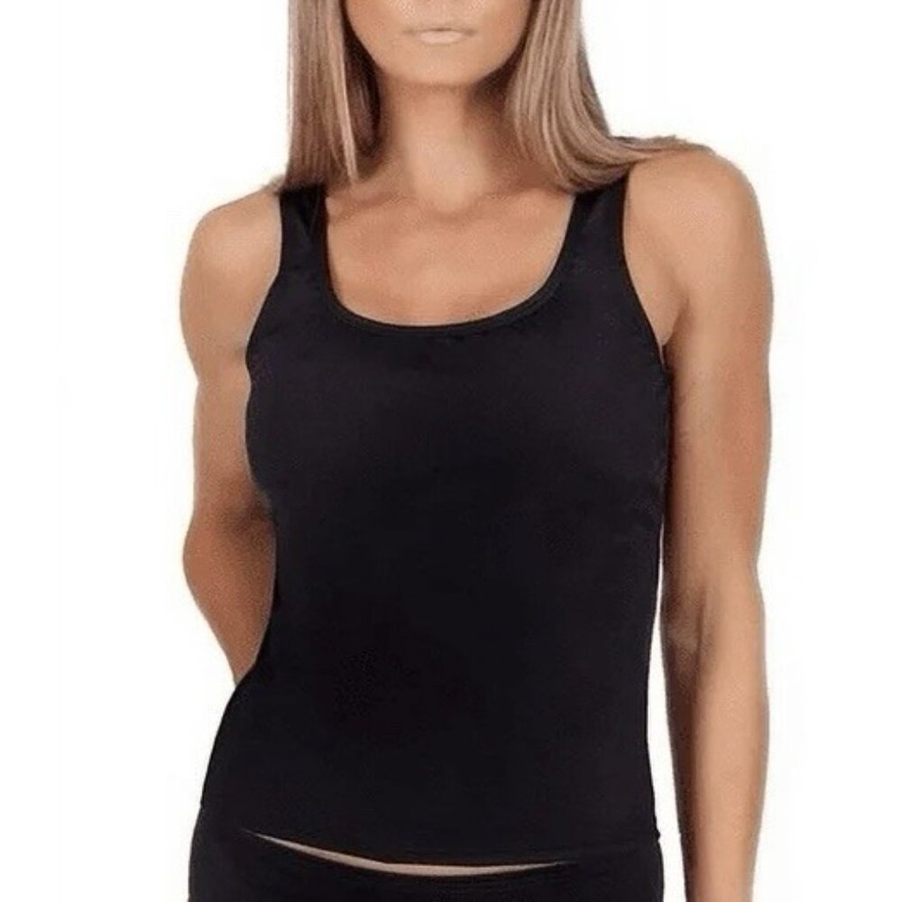 Instant Figure Swimwear Tankini Top Slimming Compression Black Size 10 NWT